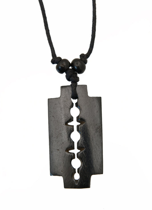 Collier Pendentif Équitable Tibétain Ethnique Tribal Lame De Rasoir