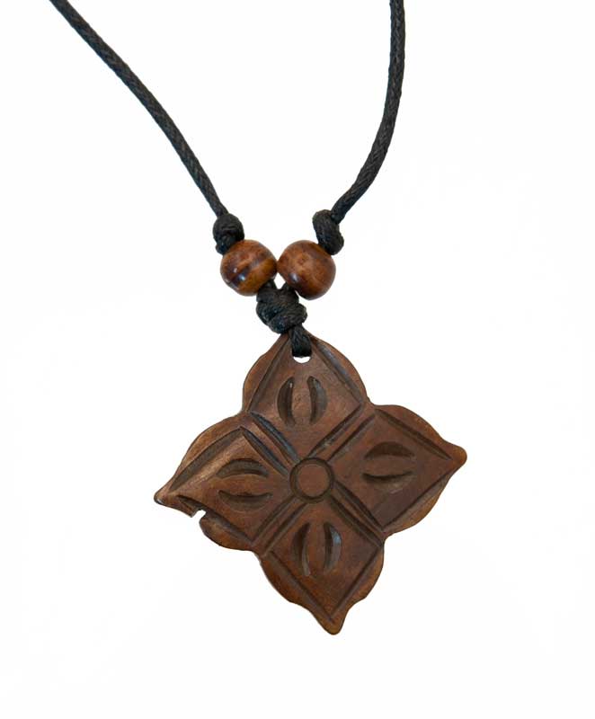 Collier Pendentif Équitable Tibétain Ethnique Tribal Double Dorje Vajra