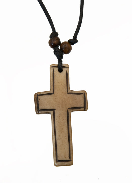 Collier Pendentif Équitable Tibétain Ethnique Tribal Croix De Jésus Christ