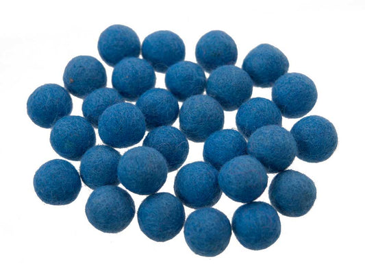Perles En Feutrine De Laine Bleues Du Népal 2,1 À 2,2 Cm – Lot De 50 Boules Artisanales