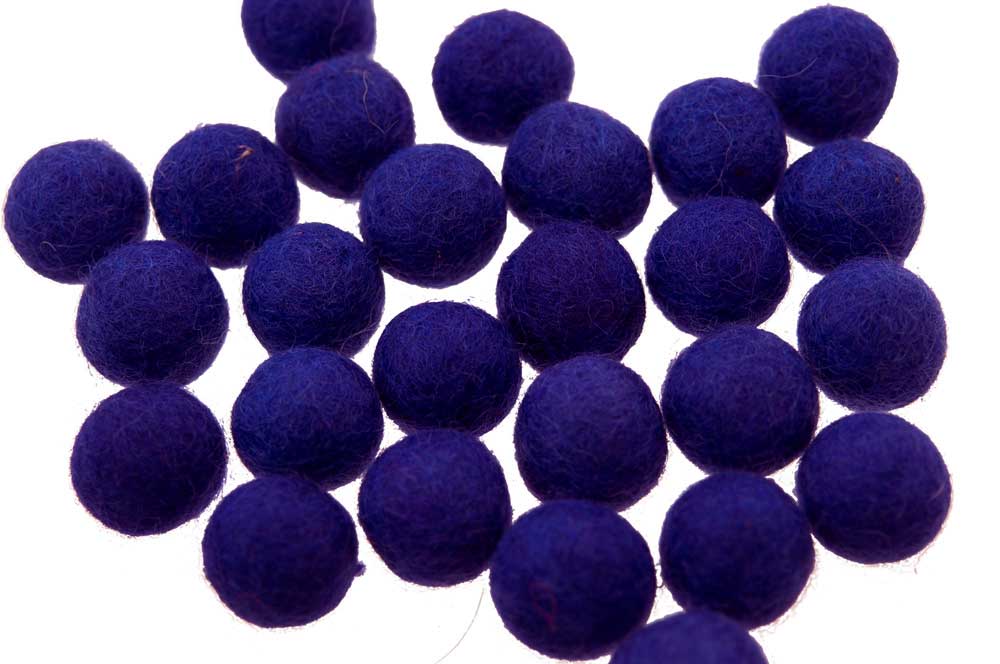 Perles En Feutrine De Laine Violettes Du Népal 1,6 À 1,7 Cm – Lot De 50 Boules Artisanales