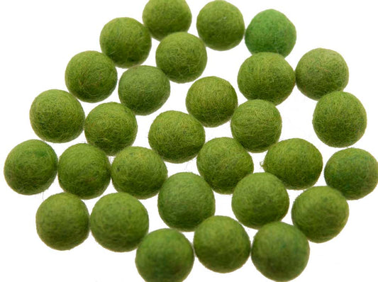 Perles En Feutrine De Laine Vertes Du Népal 1,6 À 1,7 Cm – Lot De 50 Boules Artisanales