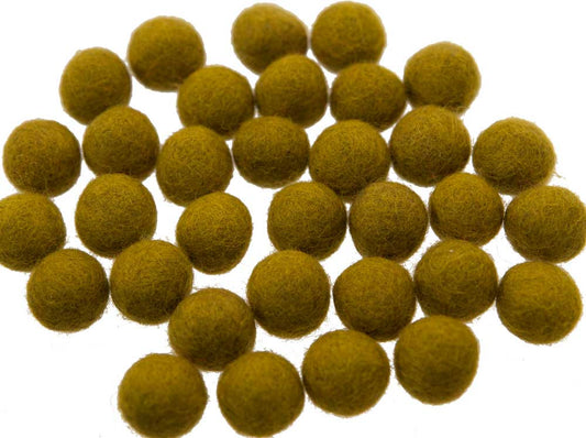 Perles En Feutrine De Laine Vertes Du Népal 2,1 À 2,2 Cm – Lot De 50 Boules Artisanales