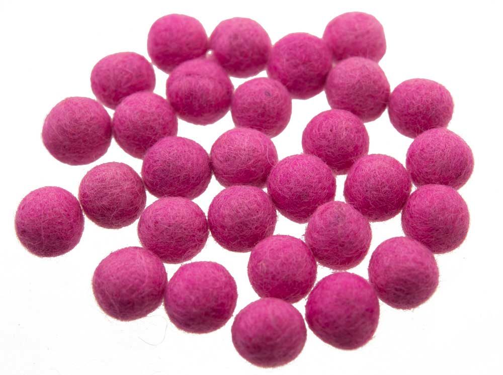 Perles En Feutrine De Laine Roses 12-13 mm – Lot De 50 – Artisanat Du Népal
