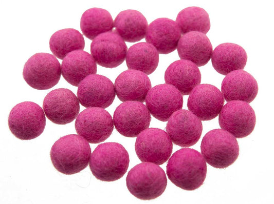 Perles En Feutrine De Laine Roses 12-13 mm – Lot De 50 – Artisanat Du Népal