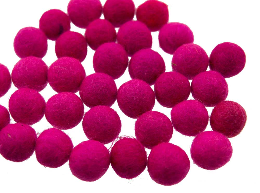 Perles En Feutrine De Laine Roses Du Népal 2,1 À 2,2 Cm – Lot De 50 Boules Artisanales