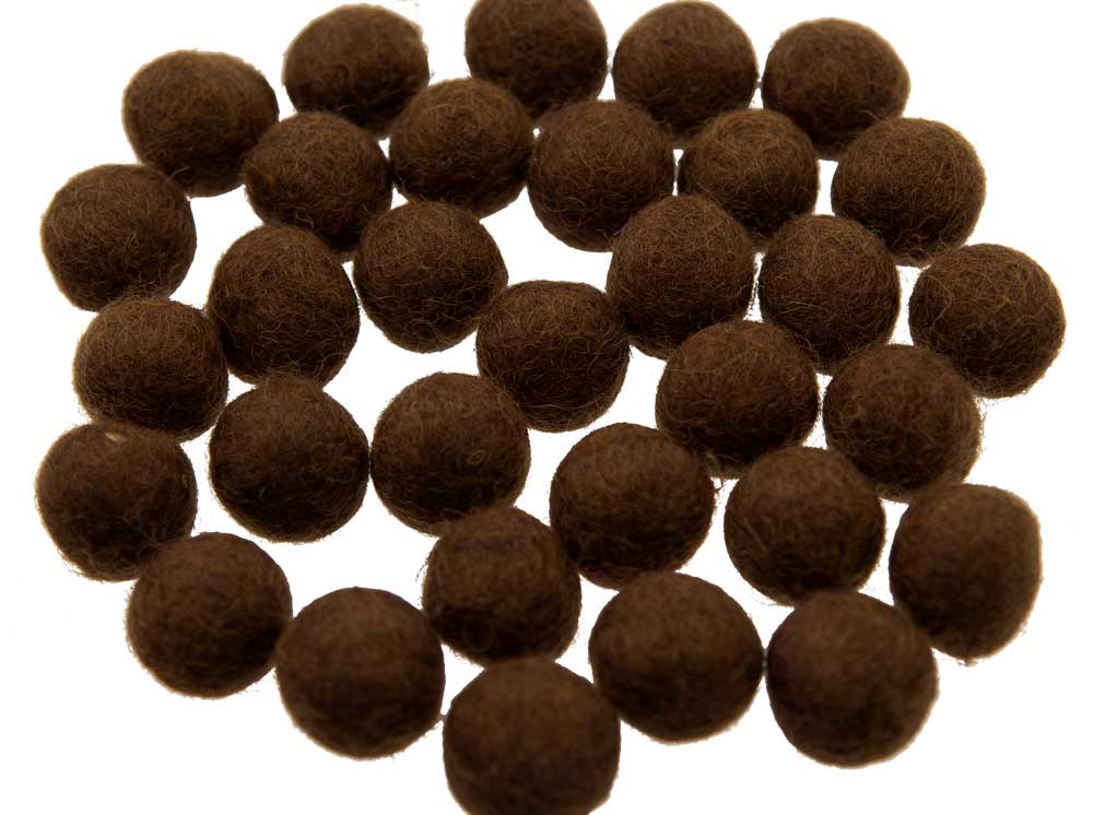 Perles En Feutrine De Laine Marron Du Népal 2,1 À 2,2 Cm – Lot De 50 Boules Artisanales