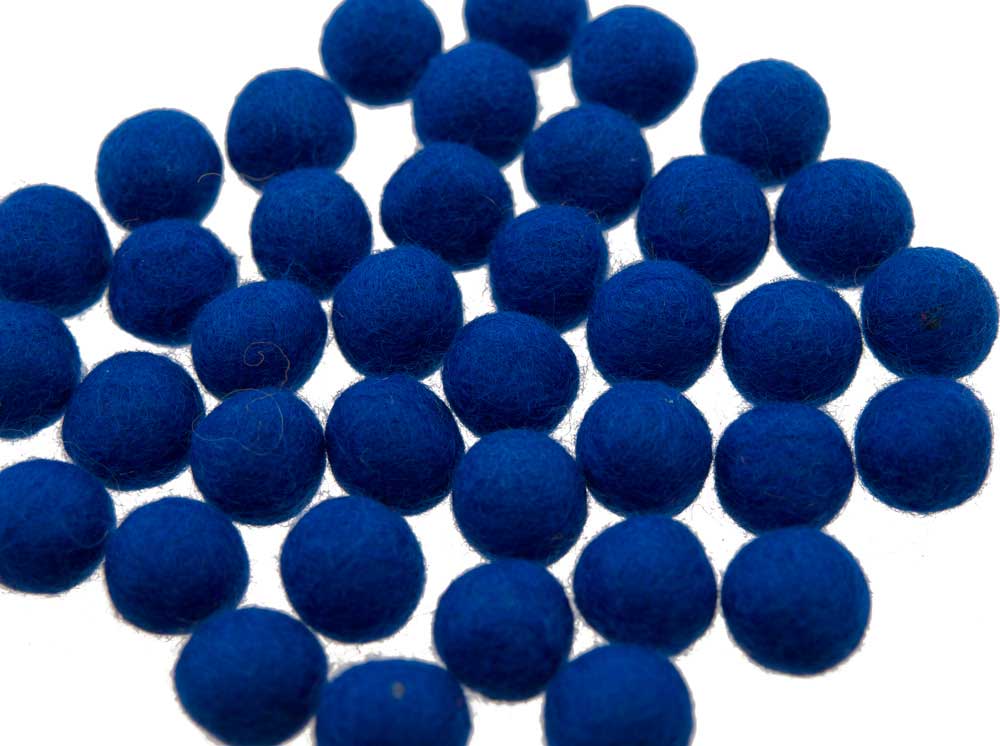 Perles En Feutrine De Laine Bleues Du Népal 1,6 À 1,7 Cm – Lot De 50 Boules Artisanales