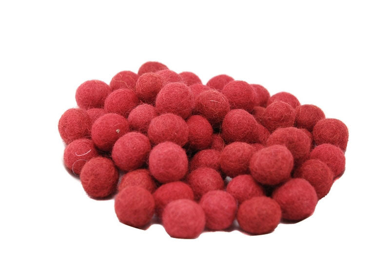 Perles En Feutrine De Laine Rouges Du Népal 1,5 Cm – Lot De 50 Boules Artisanales