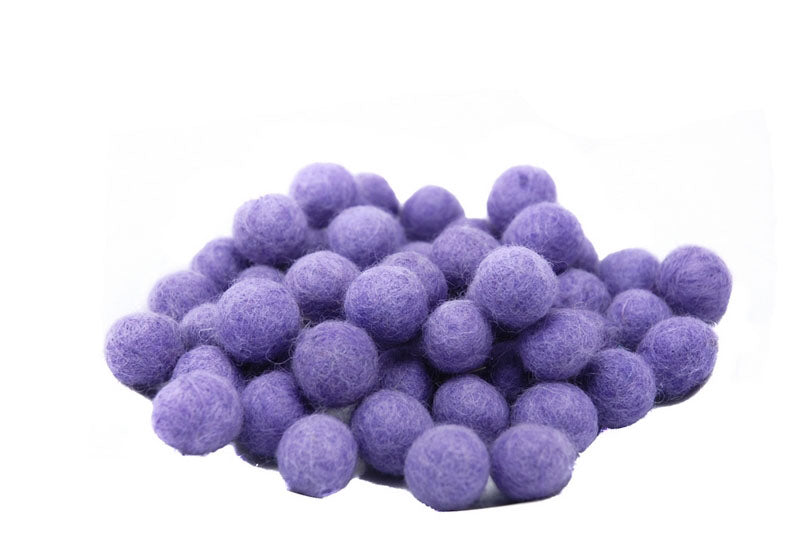 Perles En Feutrine De Laine Violettes Du Népal 1 À 1,5 Cm – Lot De 50 Boules Artisanales