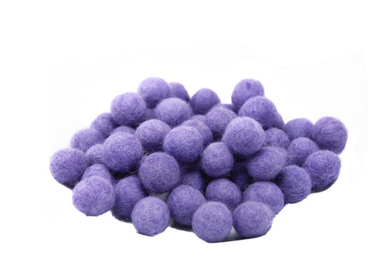 Perles En Feutrine De Laine Violettes Du Népal 1 À 1,5 Cm – Lot De 50 Boules Artisanales