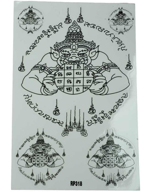 Stickers Thaïlande Rahu – Autocollant Sak Yant en Vinyle Transparent