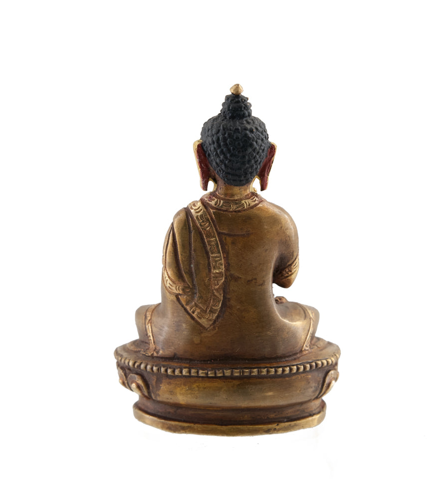 Statue de Bouddha Amoghasiddhi en alliage de cuivre – Mudra Abhaya et artisanat népalais