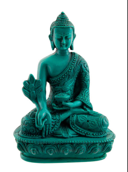 Statue Bouddha Médecine en Résine 13,5 cm – Artisanat du Népal