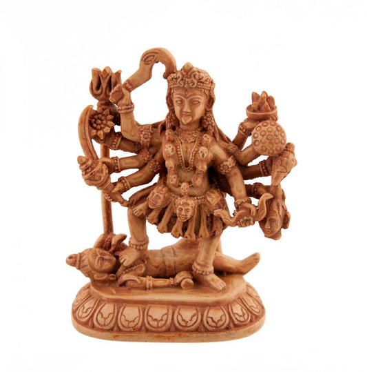 Statue Déesse Kali en Résine Marron Clair – Mahakali, Divinité Hindoue
