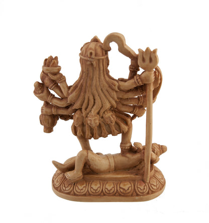 Statue Déesse Kali en Résine Marron Clair – Mahakali, Divinité Hindoue