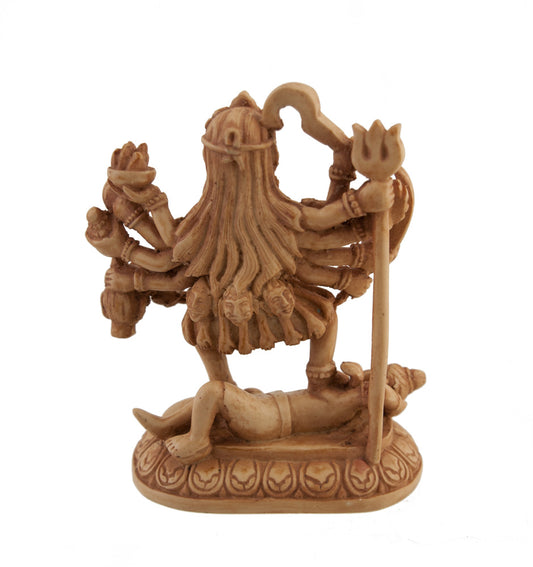 Statue Déesse Kali en Résine Marron Clair – Mahakali, Divinité Hindoue