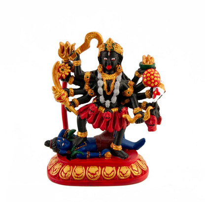 Statue Déesse Kali en Résine Rouge – Mahakali, Divinité Hindoue du Népal