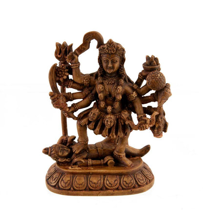 Statue Déesse Kali en Résine Beige – Divinité Hindoue du Népal