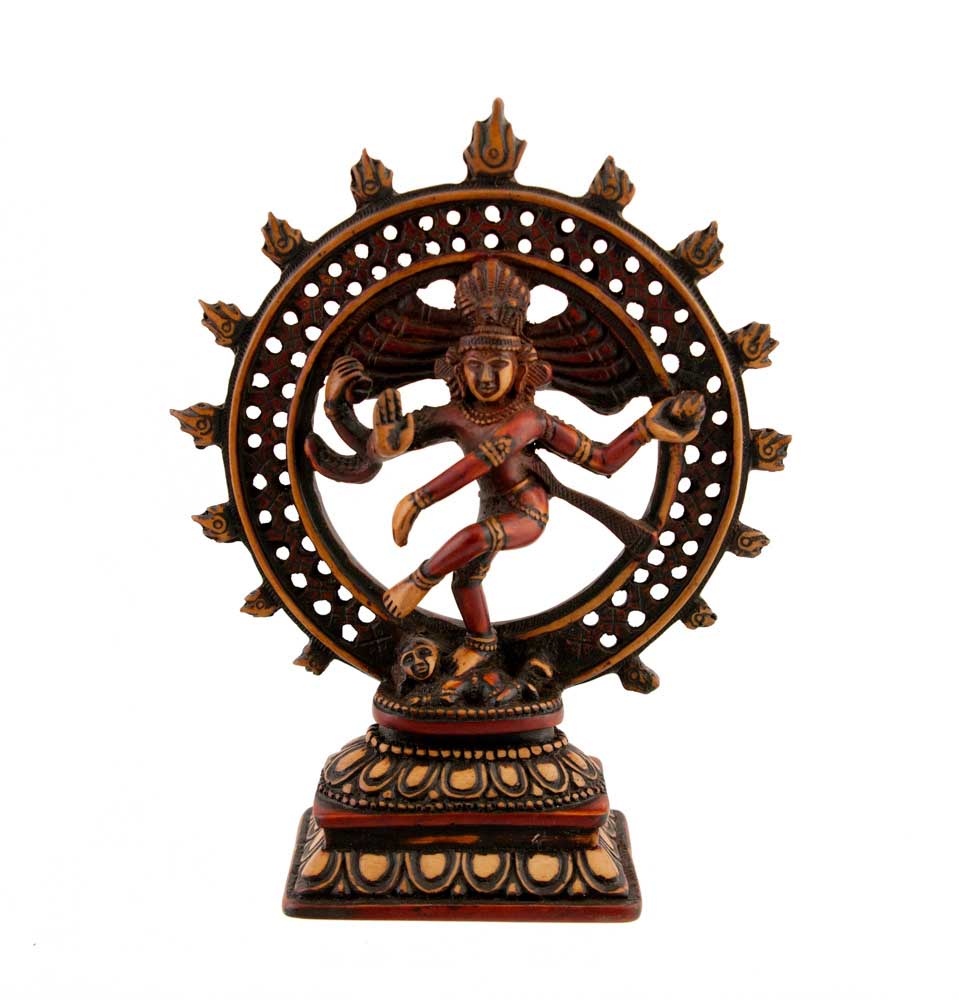 Statue Shiva Nataraja Beige et Marron du Népal – Danse Cosmique en Résine
