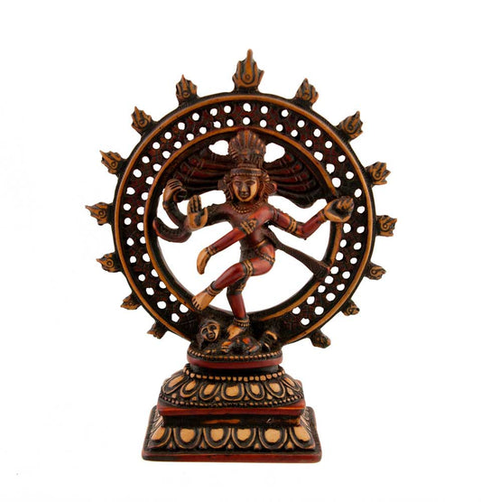 Statue Shiva Nataraja Beige et Marron du Népal – Danse Cosmique en Résine