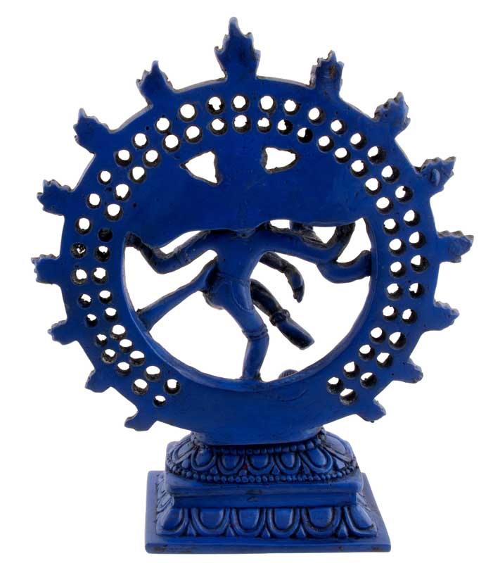 Statue Shiva Nataraja Bleu Lapis Lazuli du Népal – Danse Cosmique en Résine