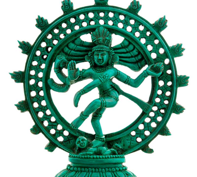 Statue Shiva Nataraja Verte du Népal – Danse Cosmique en Résine