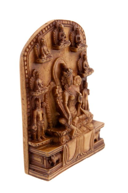Statue Bouddhiste Tara Verte En Résine Marron Beige – Artisanat Du Népal