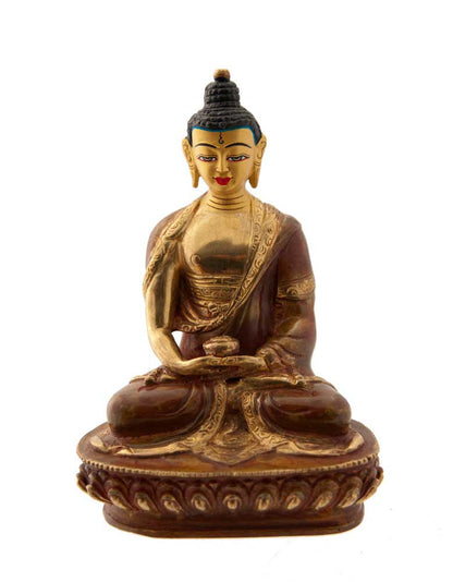 Statue tibétaine de Bouddha Amitabha en bronze – Bouddha de la Lumière Infinie