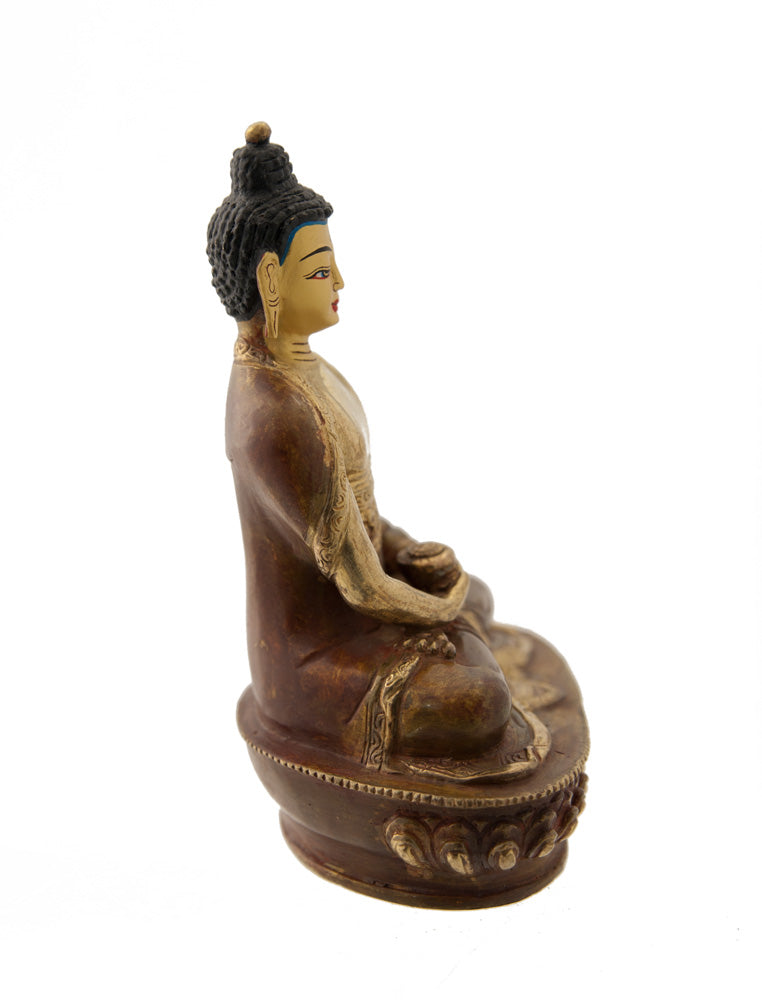 Statue tibétaine de Bouddha Amitabha en bronze – Bouddha de la Lumière Infinie