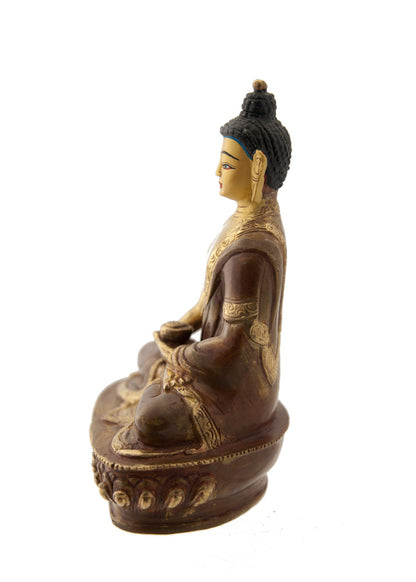Statue tibétaine de Bouddha Amitabha en bronze – Bouddha de la Lumière Infinie