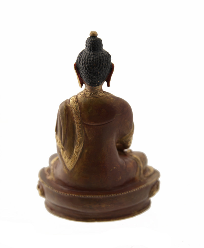 Statue tibétaine de Bouddha Amitabha en bronze – Bouddha de la Lumière Infinie