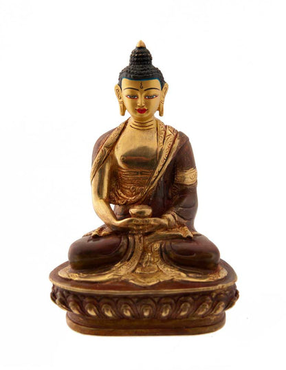 Statue tibétaine de Bouddha Amitabha en bronze – Bouddha de la Lumière Infinie