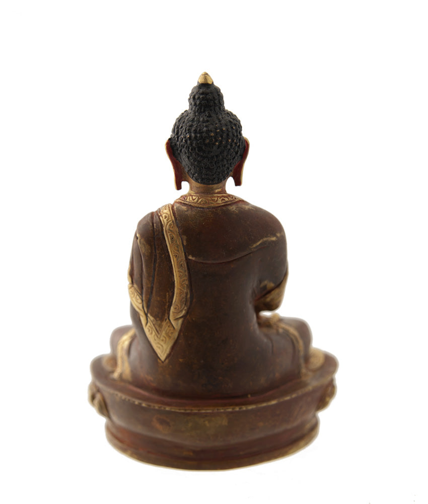 Statue tibétaine de Bouddha Amitabha en bronze – Bouddha de la Lumière Infinie