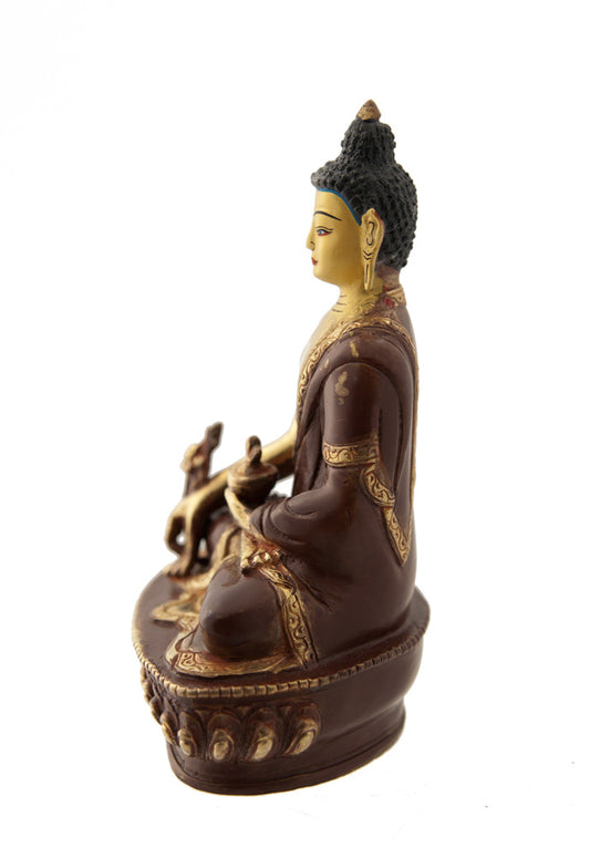 Statue tibétaine de Ratnasambhava en bronze – Bouddha de la générosité et de l'équanimité
