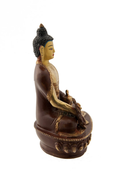 Statue tibétaine de Ratnasambhava en bronze – Bouddha de la générosité et de l'équanimité