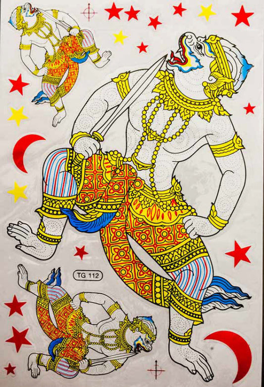 Stickers Hanuman Coloré Thaïlande – Autocollant Décoratif