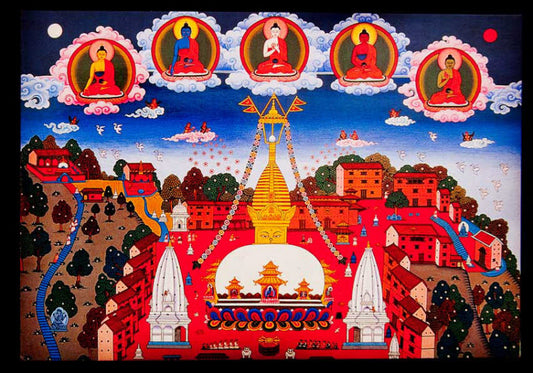 Carte Postale Stupa Bouddhiste Authentique du Népal