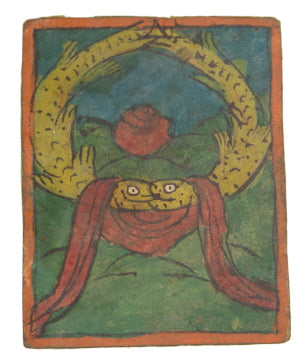 Tsakli Tibétain Poissons Dorés – Peinture Miniature Rituelle Bouddhiste