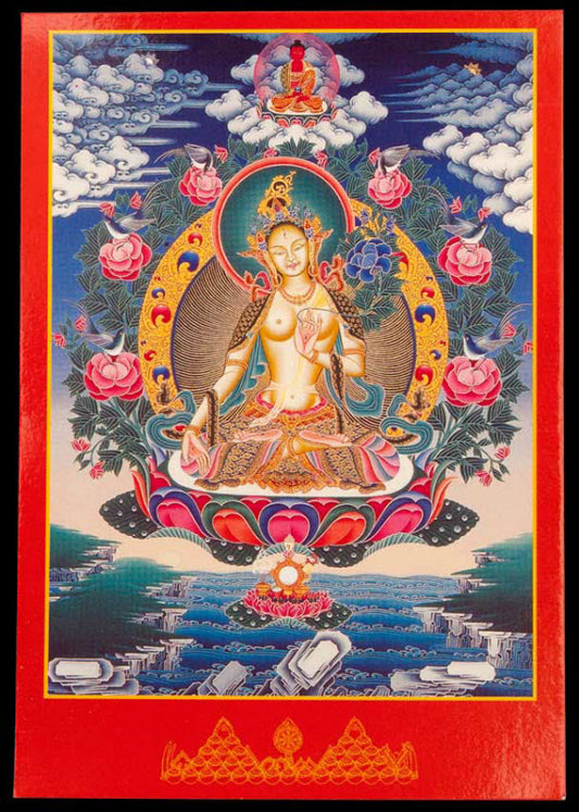 Carte Postale Tara Blanche – Symbole De Compassion Du Bouddhisme Tibétain