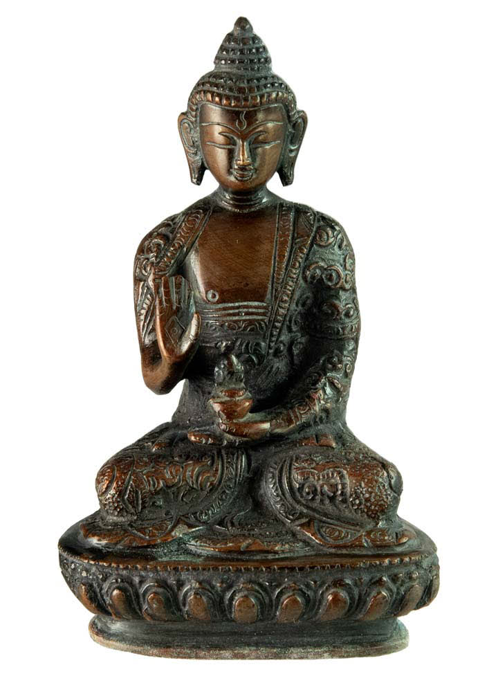 Statue Bouddha décoration intérieur en laiton - 14 cm