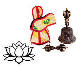 Cloches tibétaines de méditation ou de cérémonie bouddhiste