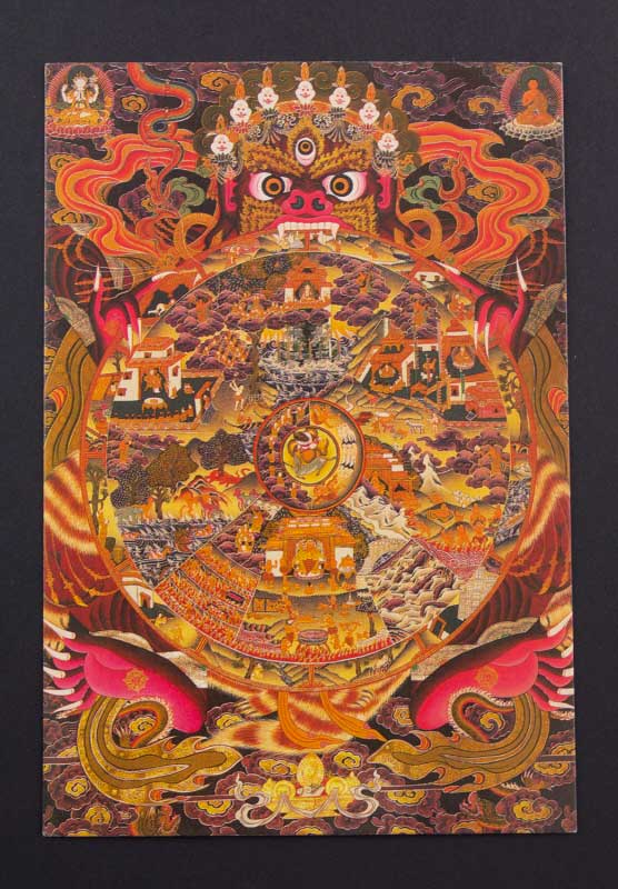 Carte postale Tibetaine La Roue de la Vie Bouddhique