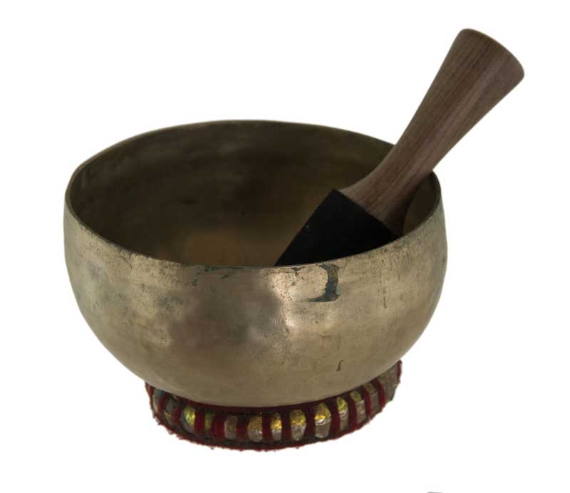 Bol tibétain chantants faits à la main avec bâton en cuir – Le Temple Yogi
